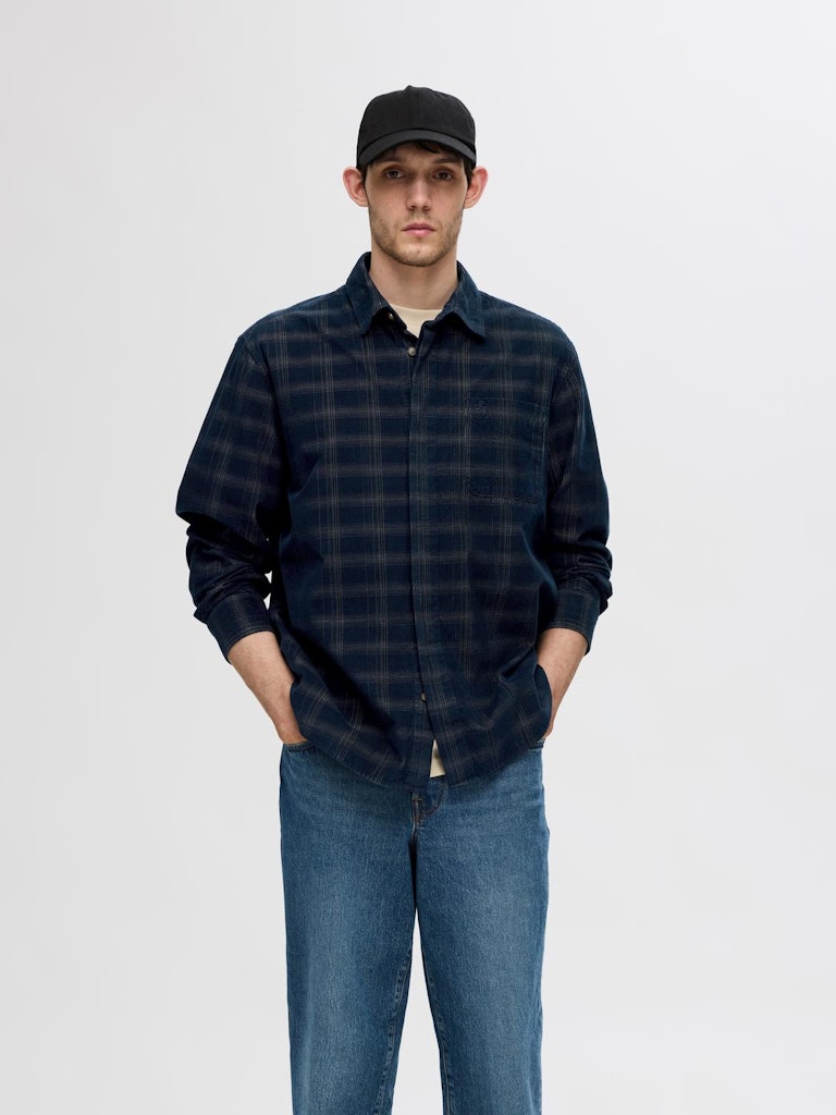 Cord Check Shirt - Navy Blazer Checks