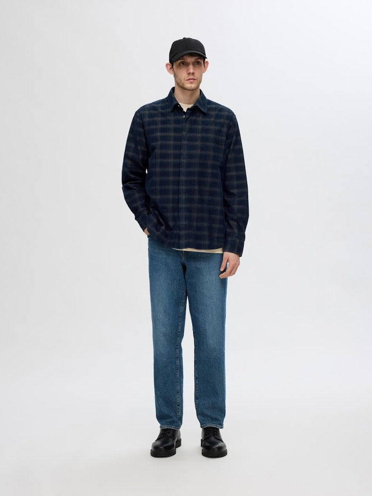 Cord Check Shirt - Navy Blazer Checks