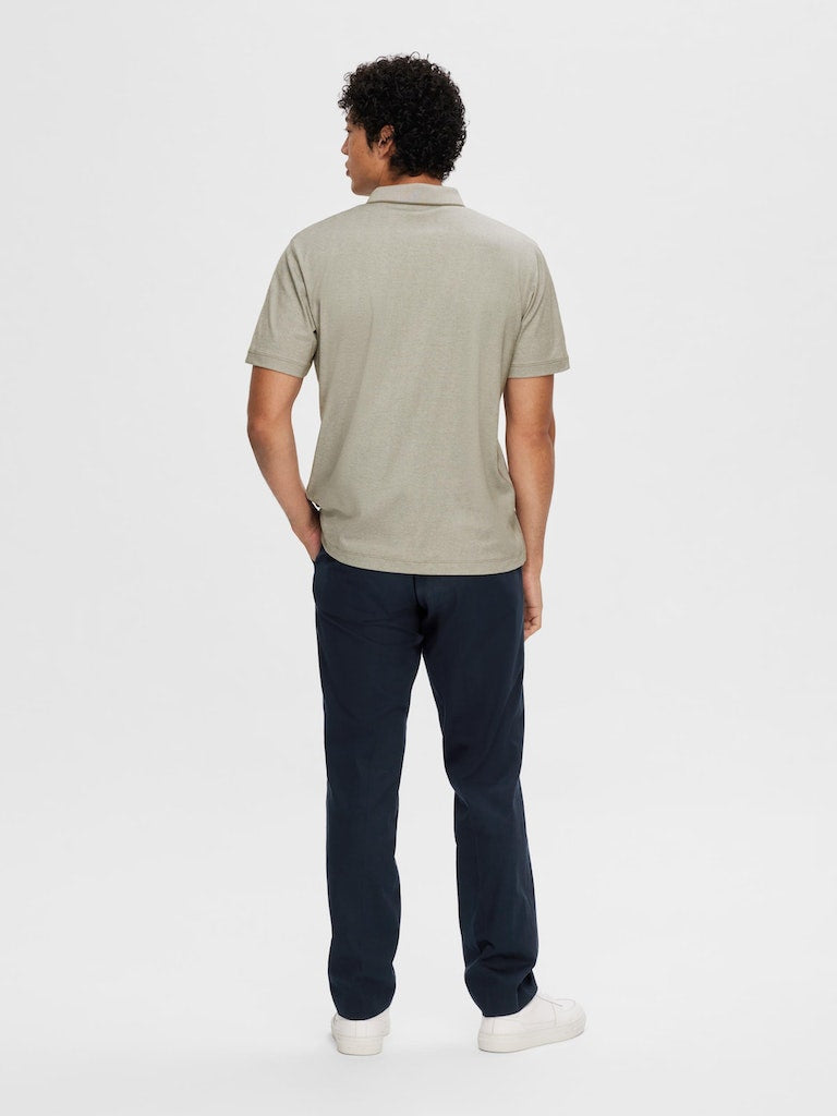 Leroy Polo Shirt - Vetiver Twist Egret