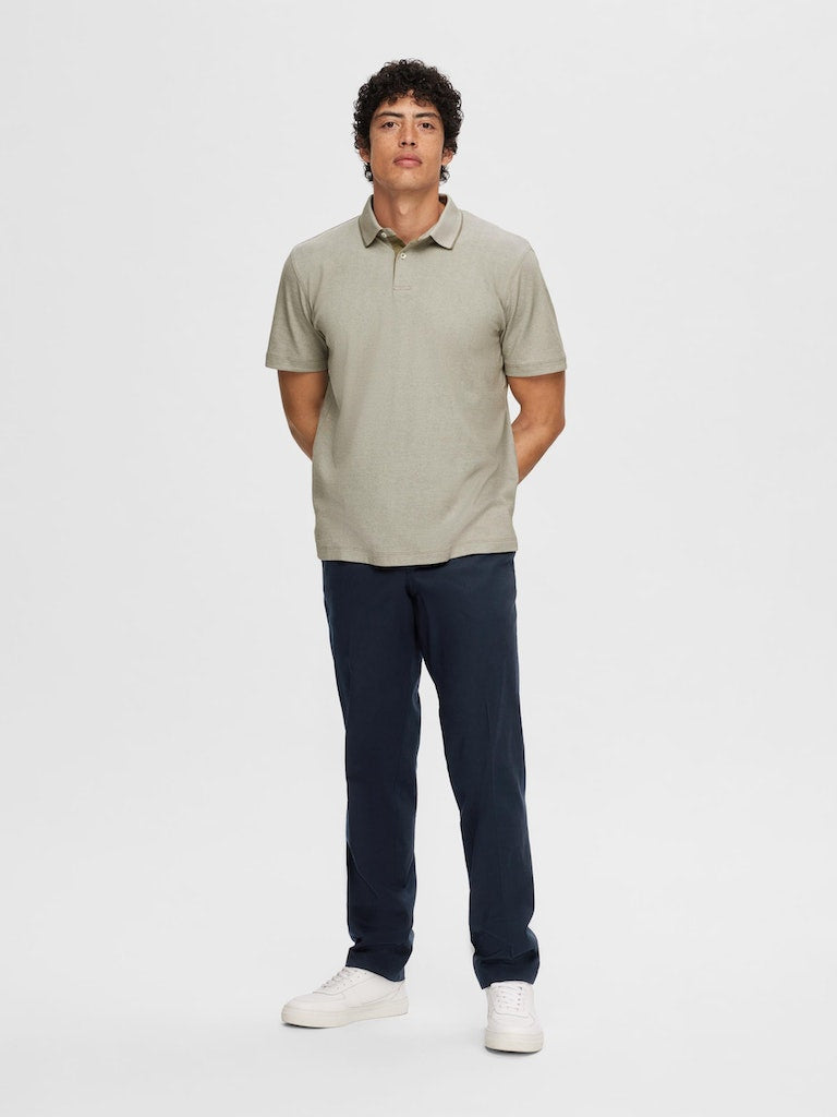 Leroy Polo Shirt - Vetiver Twist Egret