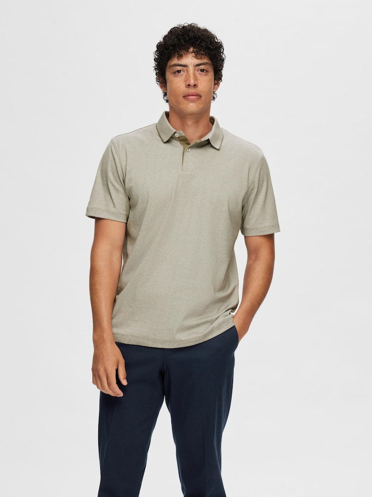 Leroy Polo Shirt - Vetiver Twist Egret