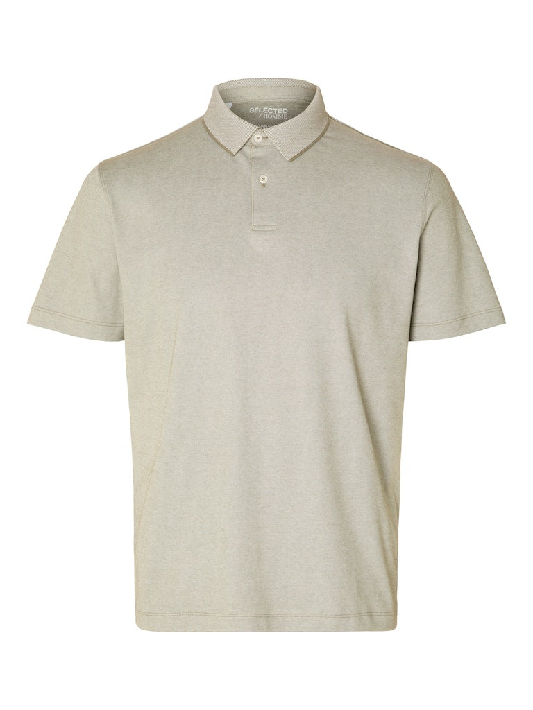 Leroy Polo Shirt - Vetiver Twist Egret