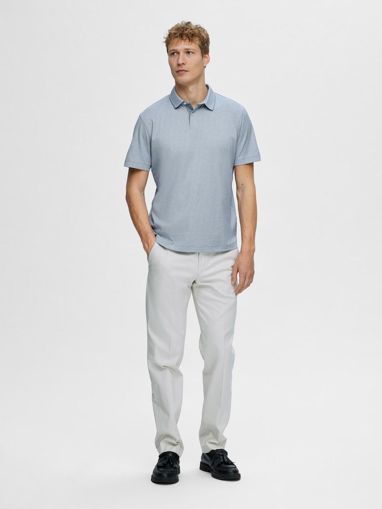 Leroy Polo Shirt - Blue Shadow Twist Egret