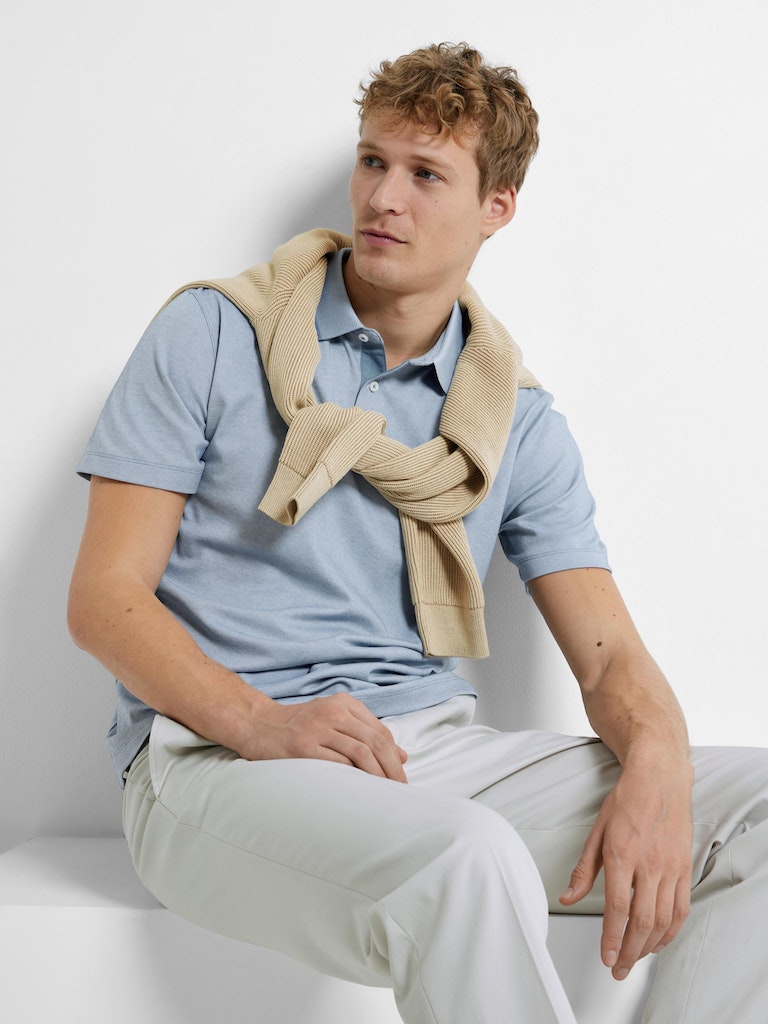 Leroy Polo Shirt - Blue Shadow Twist Egret