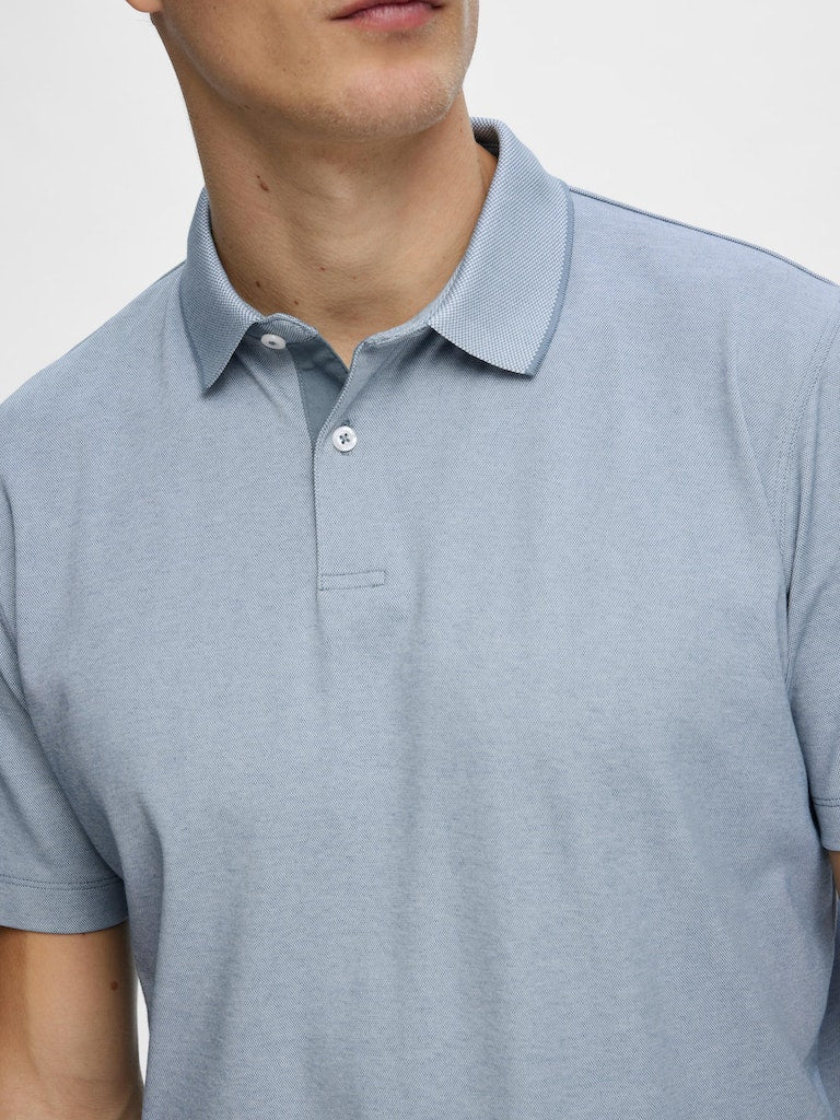 Leroy Polo Shirt - Blue Shadow Twist Egret