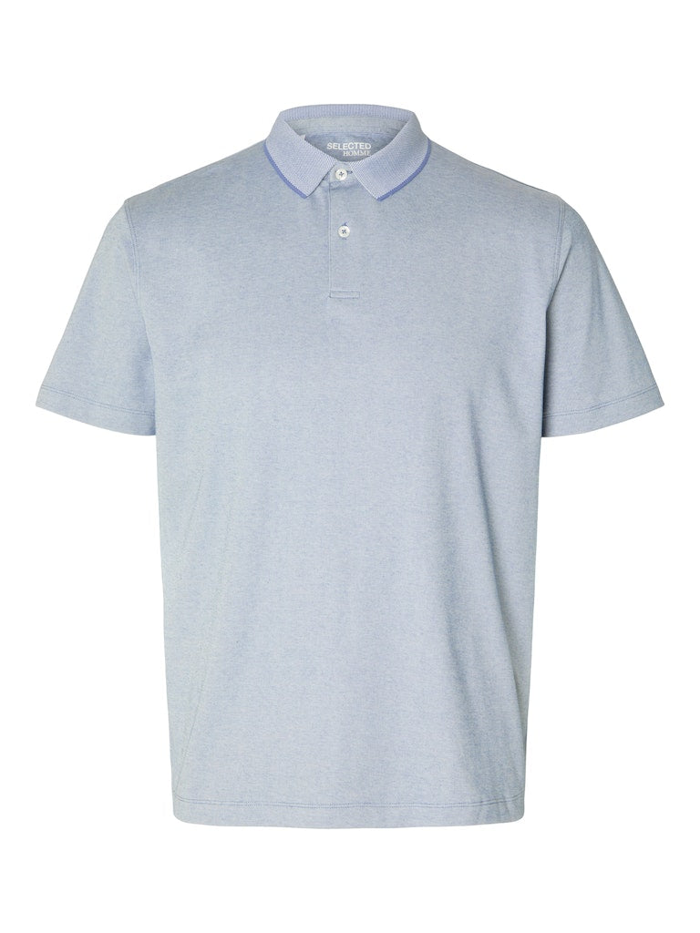 Leroy Polo Shirt - Blue Shadow Twist Egret