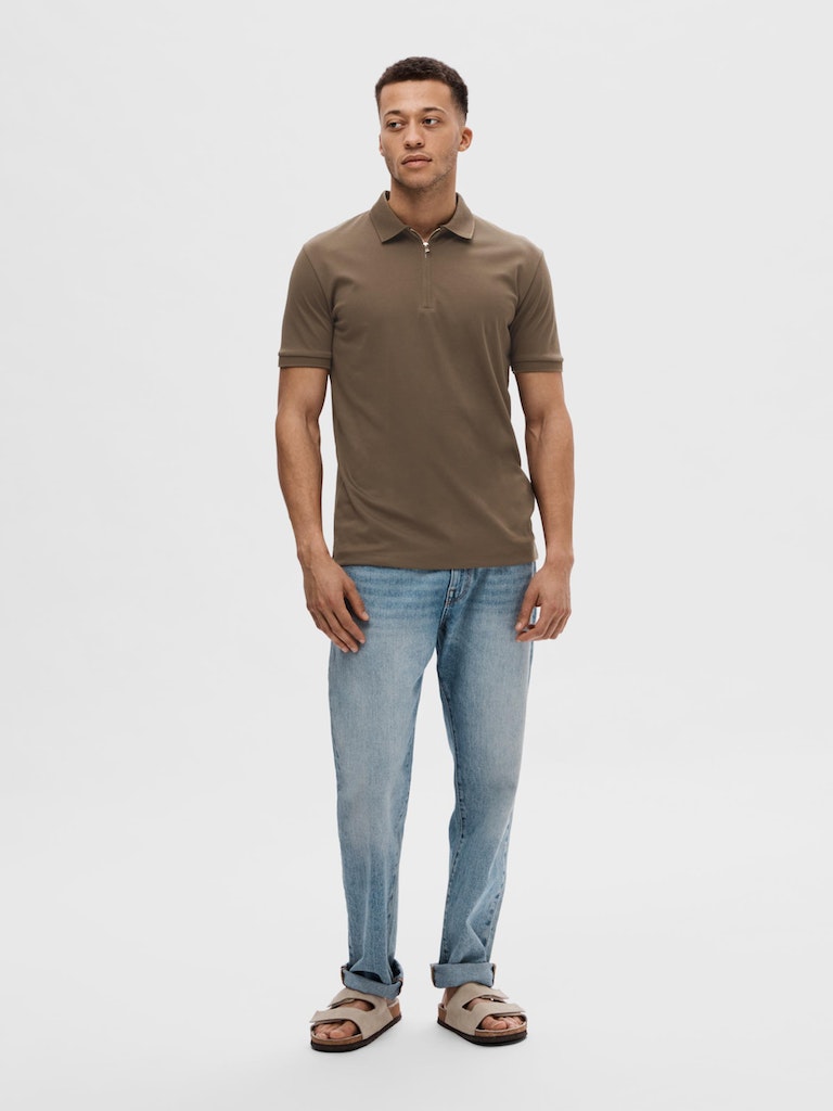 Fave Zip Polo Shirt - Morel