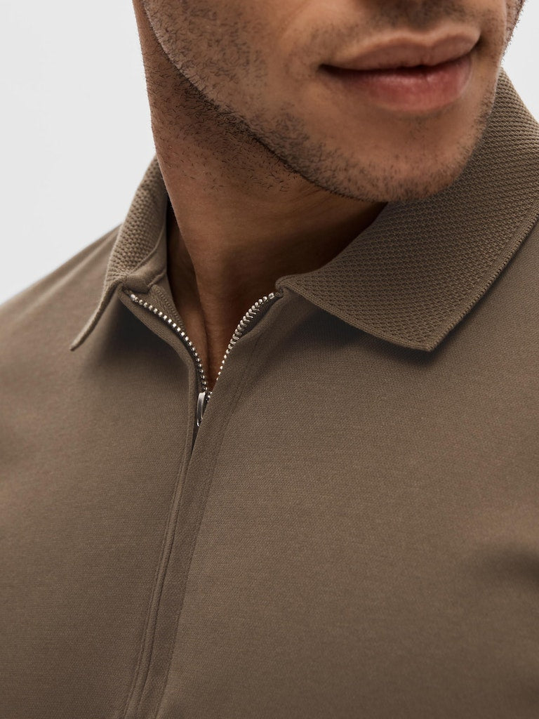 Fave Zip Polo Shirt - Morel