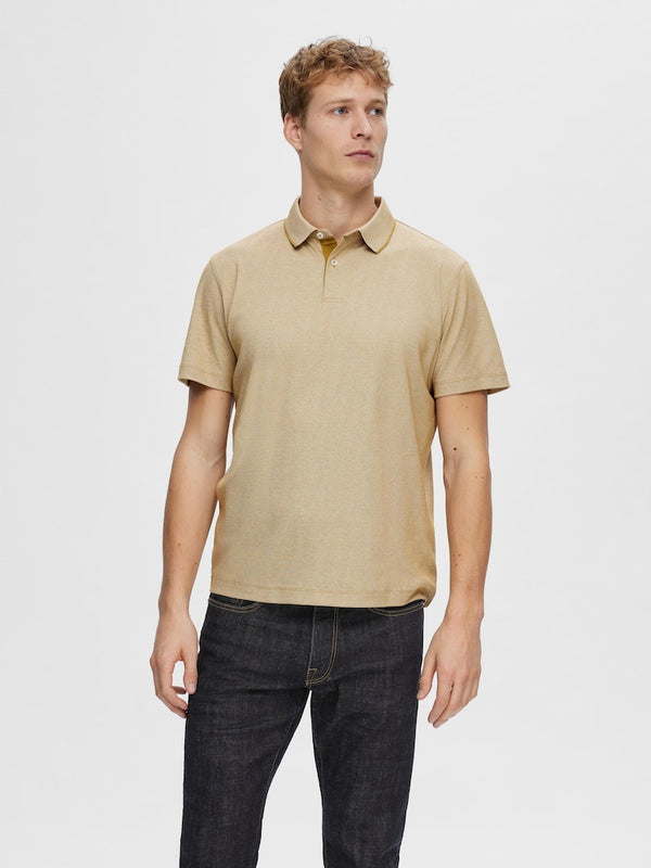 Leroy Polo Shirt - Antique Bronze Twist Egret