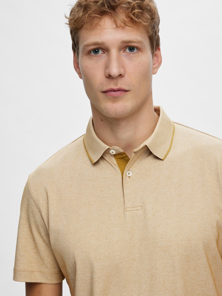 Leroy Polo Shirt - Antique Bronze Twist Egret