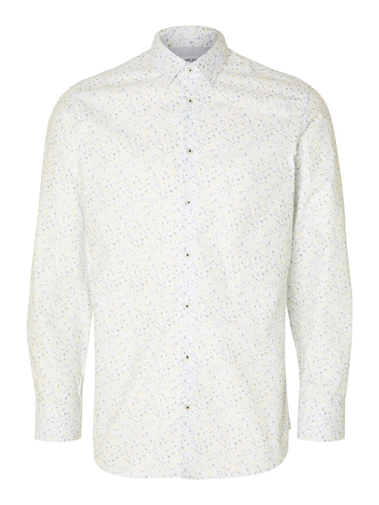 Slim Shirt - Bright White Flower