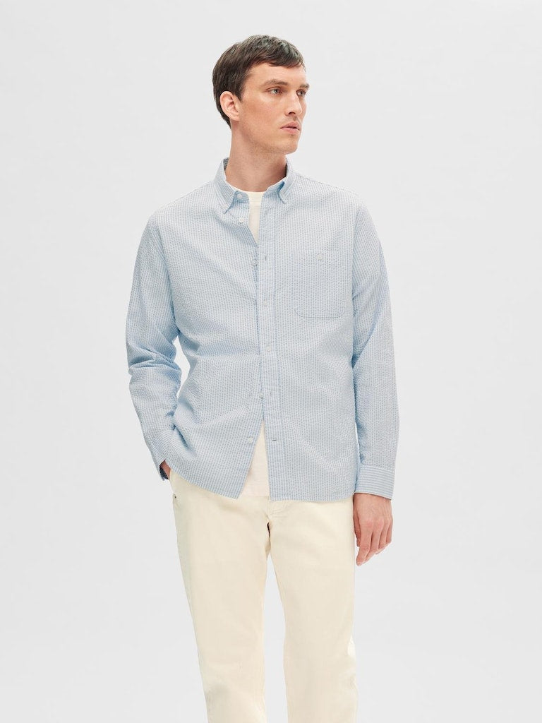 Reil Long Sleeve Shirt - Cashmere Blue Stripes