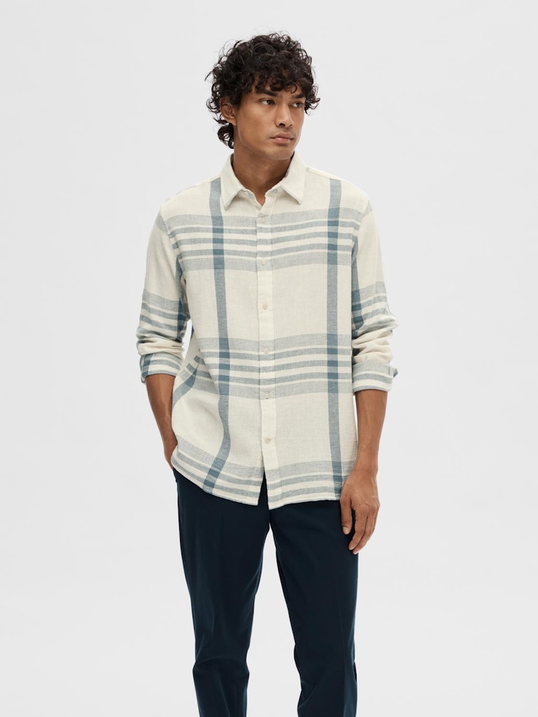 Callum Relaxed Fit Shirt - Egret Checks