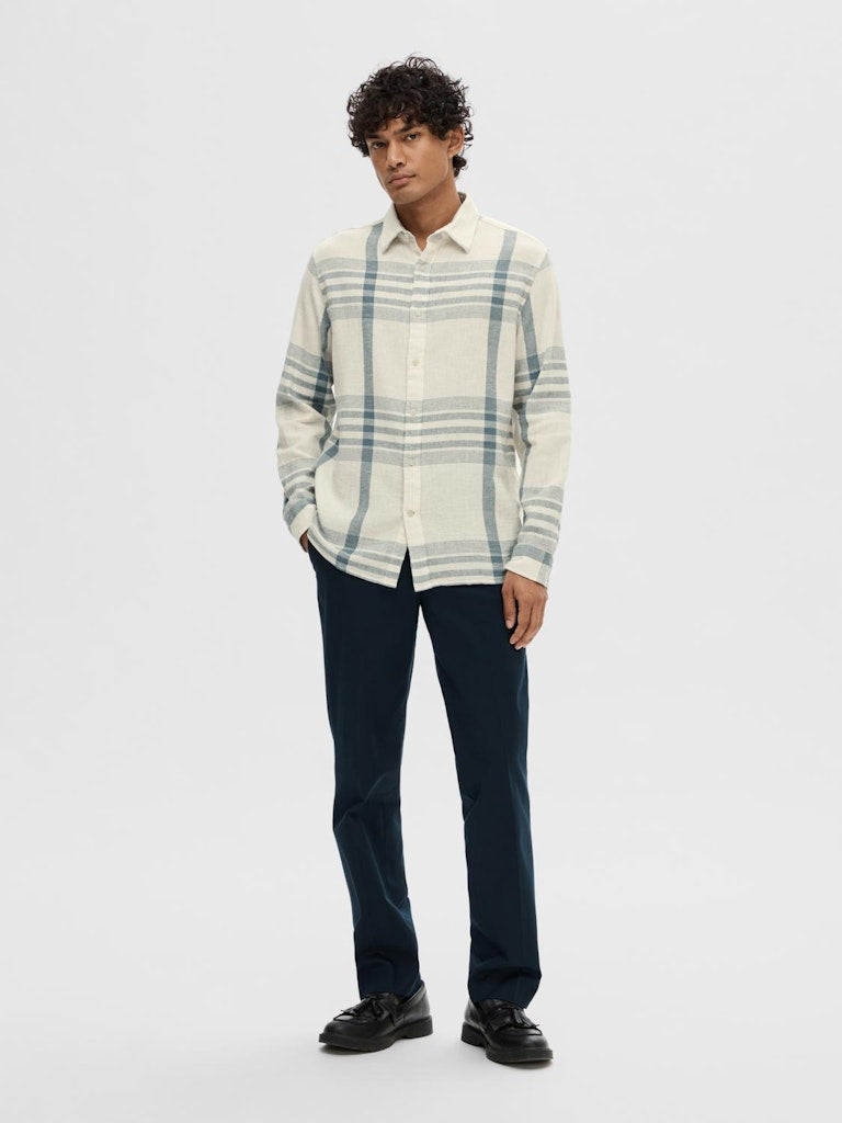 Callum Relaxed Fit Shirt - Egret Checks