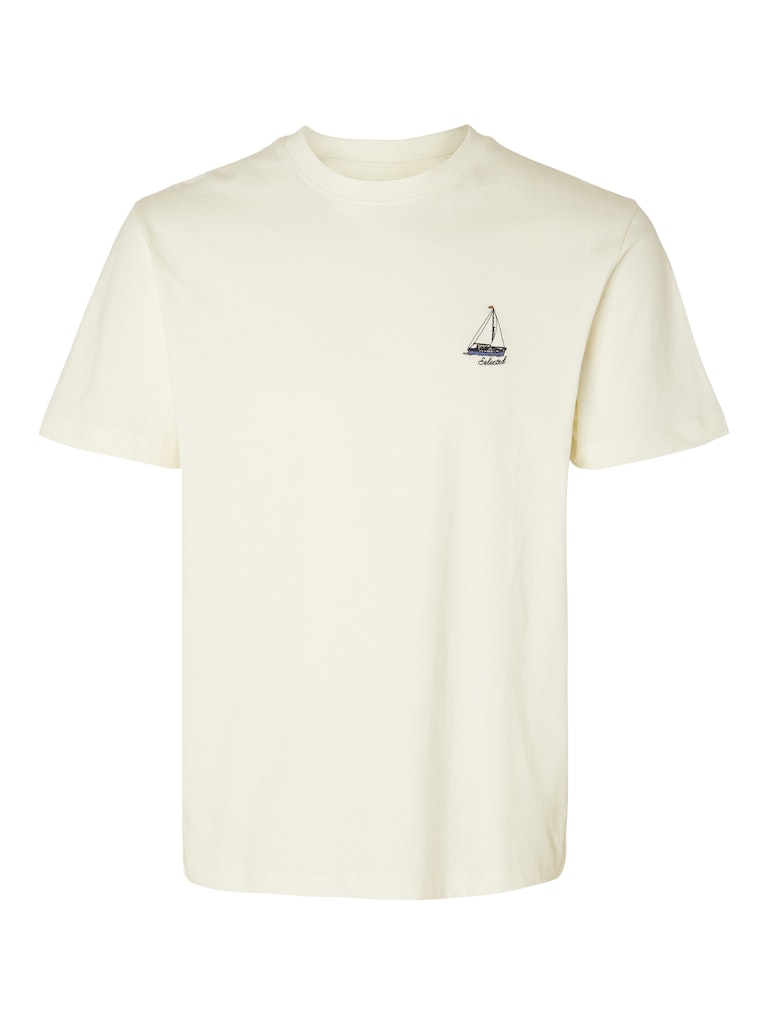 Garland Round Neck T-Shirt - Egret