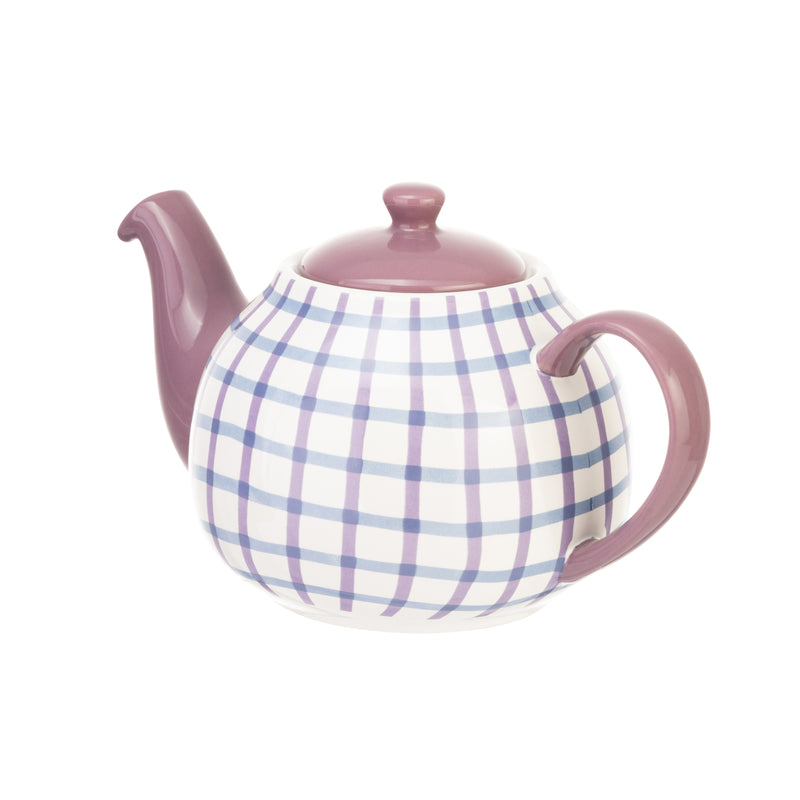 Gingham 6 Cup Teapot - Purple