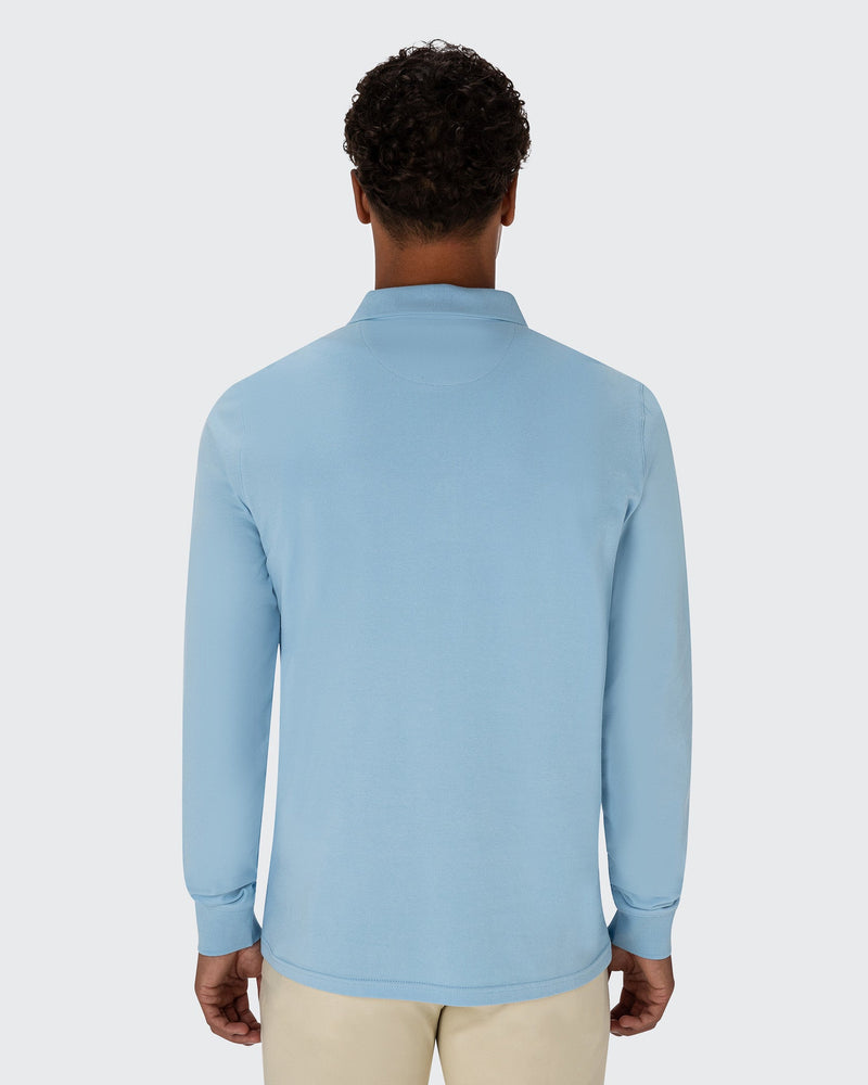 Long Sleeve Polo - Light Blue