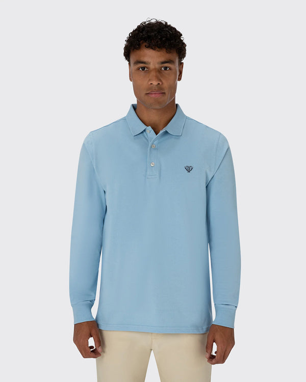 Long Sleeve Polo - Light Blue