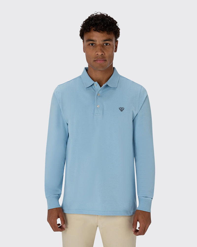 Long Sleeve Polo - Light Blue