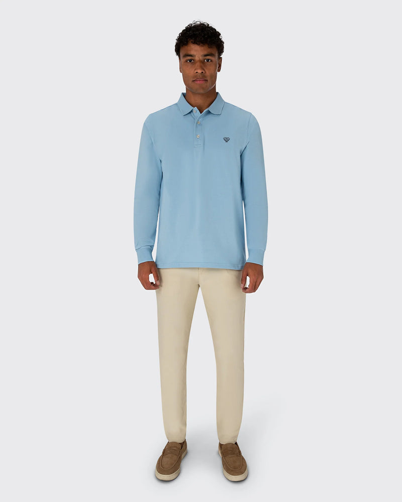 Long Sleeve Polo - Light Blue