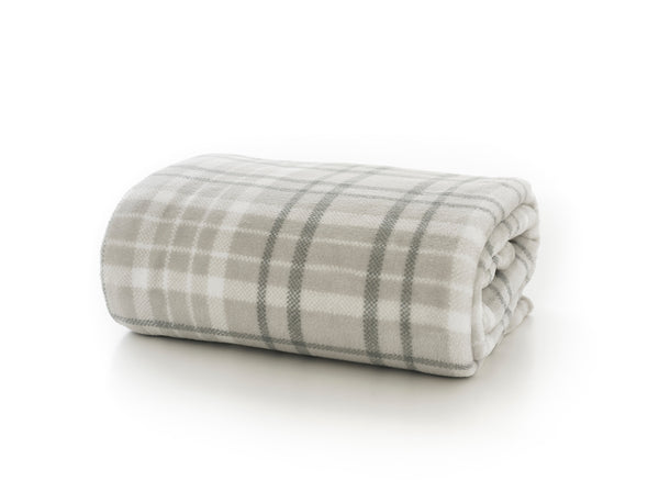 Snuggle Touch Tartan Throw 140x180cm - Silver