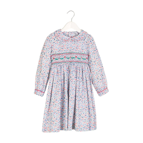 Little Larks Susie Dress - Coral/green