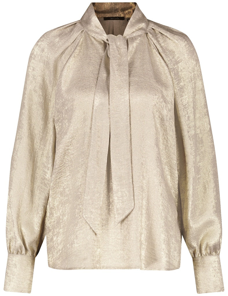 Sapphire & Gold Knot Detail Blouse - Gold Melange