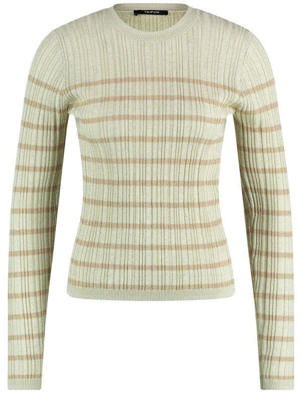 Saphire & Gold Stripe Jumper - Gold Pattern