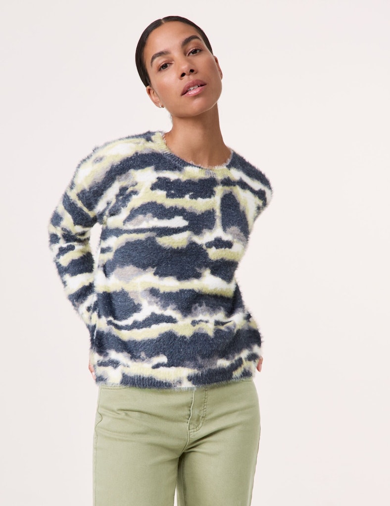 Diamonds & Jade Print Jumper - Light Cream Print