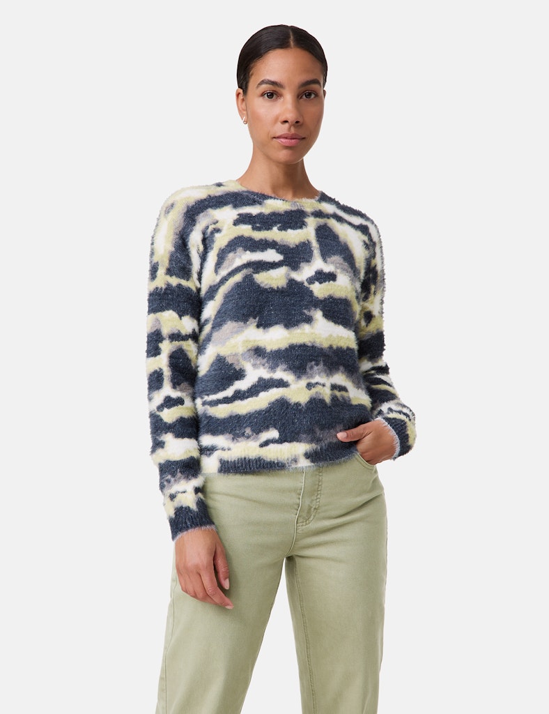 Diamonds & Jade Print Jumper - Light Cream Print