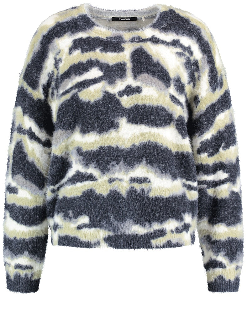 Diamonds & Jade Print Jumper - Light Cream Print