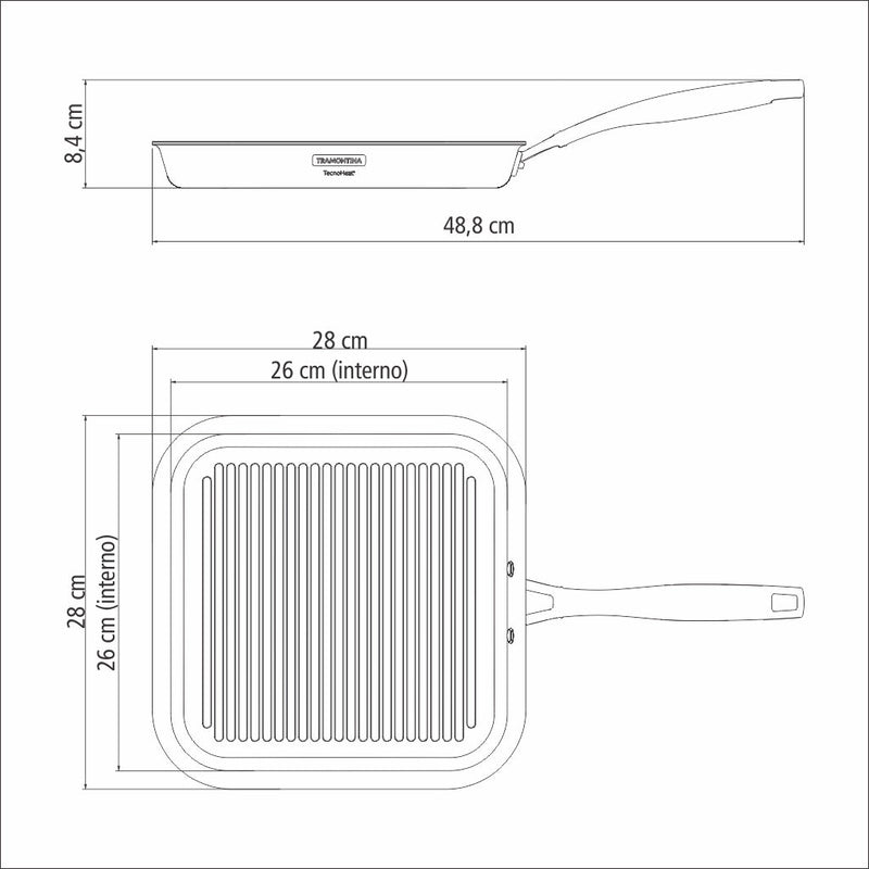 3-Ply Stainless Steel Griddle Pan 28cm