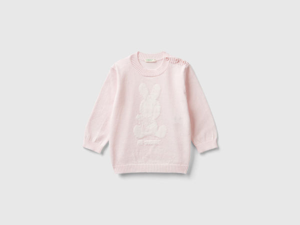 Bunny Round Neck Jumper - Light Pink