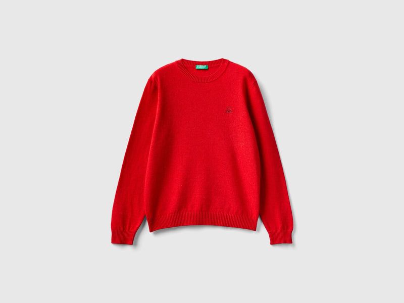 Boys Round Neck Jumper - Red