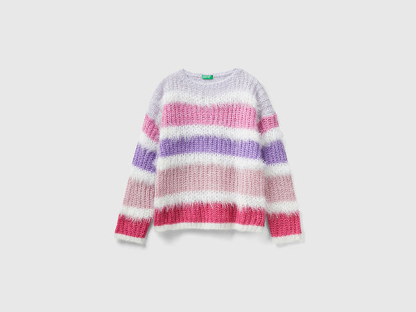 Girls Be Stripes Jumper - Lilac/pink