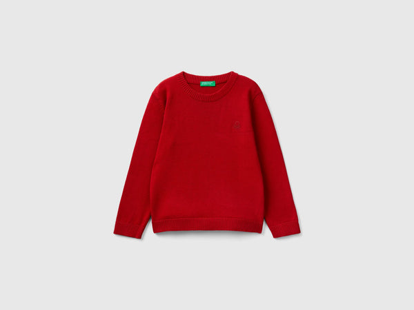 Boys Round Neck Jumper - Red