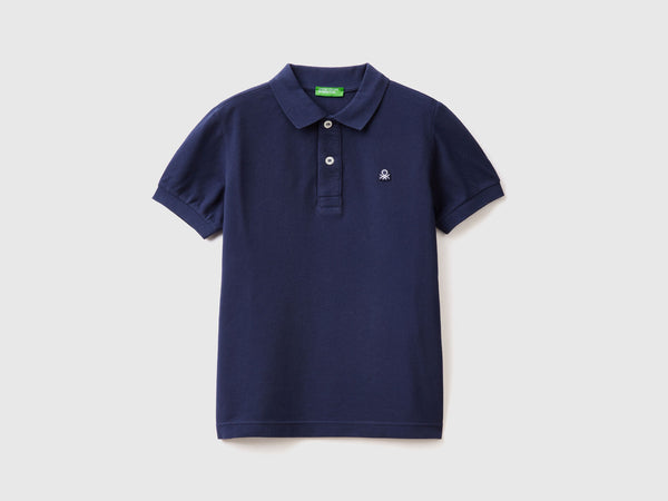 Boys Plain Polo Shirt - Navy