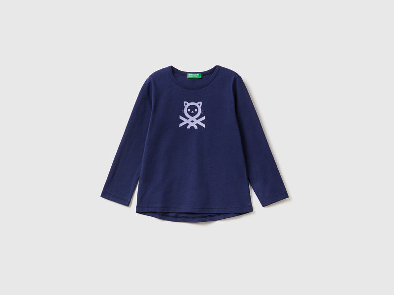 Girls Logo Long Sleeve T-Shirt - Navy