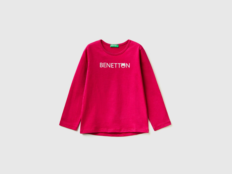 Girls Logo Long Sleeve T-Shirt - Magenta