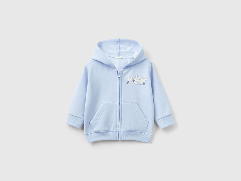 Boys Animal Print Hoodie - Light Blue