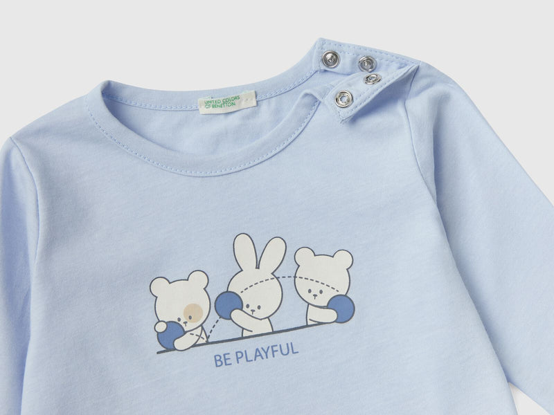 Bunny Long Sleeve T-Shirt - Light Blue