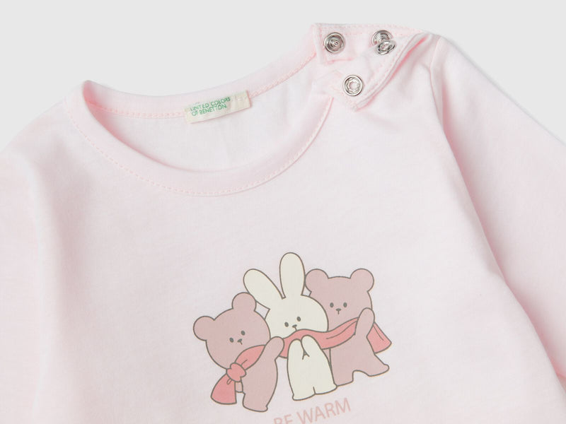 Bunny Long Sleeve T-Shirt - Light Pink