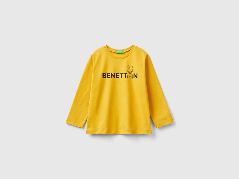 Boys Logo Long Sleeve T-Shirt - Mustard