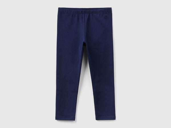 Girls Plain Leggings - Navy