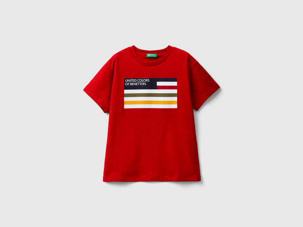 Boys Stripe Logo T-Shirt - Red