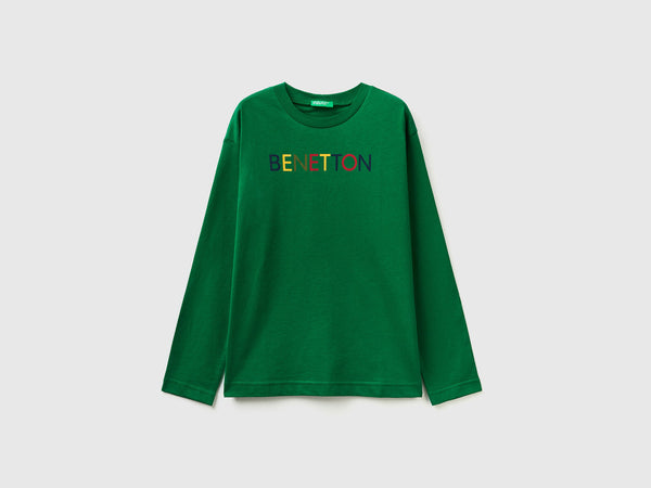 Boys Logo Long Sleeve T-Shirt - Green