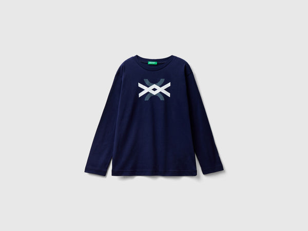 Boys Logo Long Sleeve T-Shirt - Navy