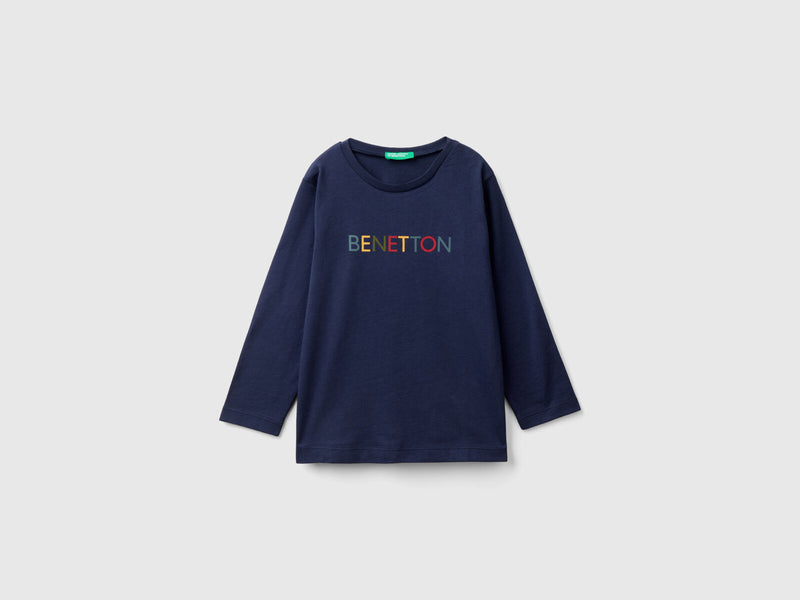 Boys Logo Long Sleeve T-Shirt - Navy