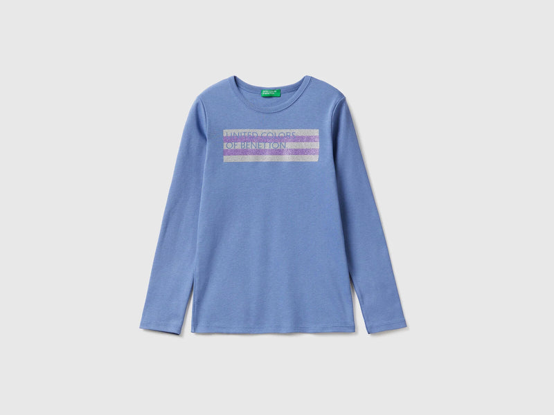 Girls Logo Long Sleeve T-Shirt - Blue