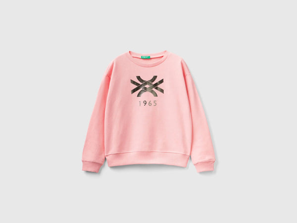 Girls Logo Round Neck Sweater - Pink